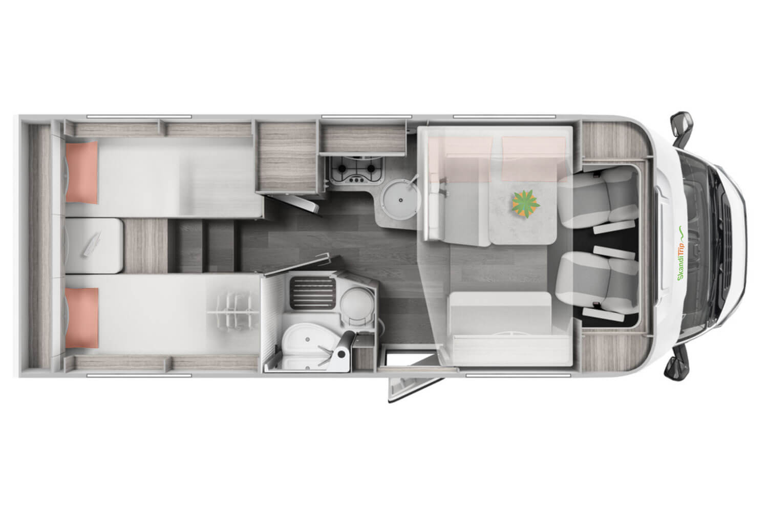 SkandiTrip small motorhome comfortable living room section