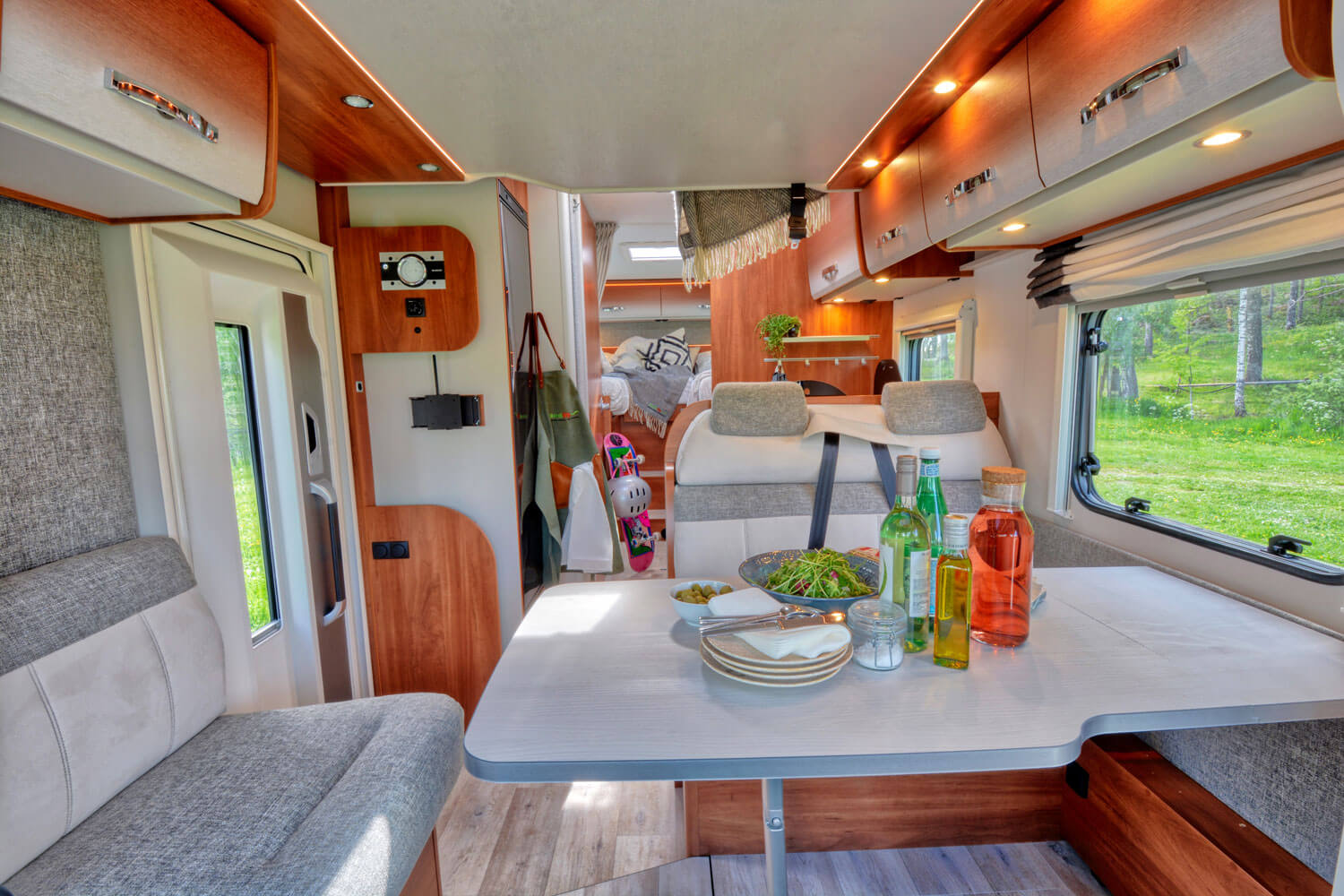 SkandiTrip small motorhome entrance and living room seats